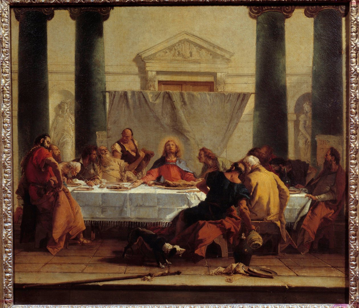 La cene -maalaus Giovanni Tiepolo (1696-1770) 1745-1750 Su. 0,8x0,89 m tekijältä Giovanni Battista Tiepolo