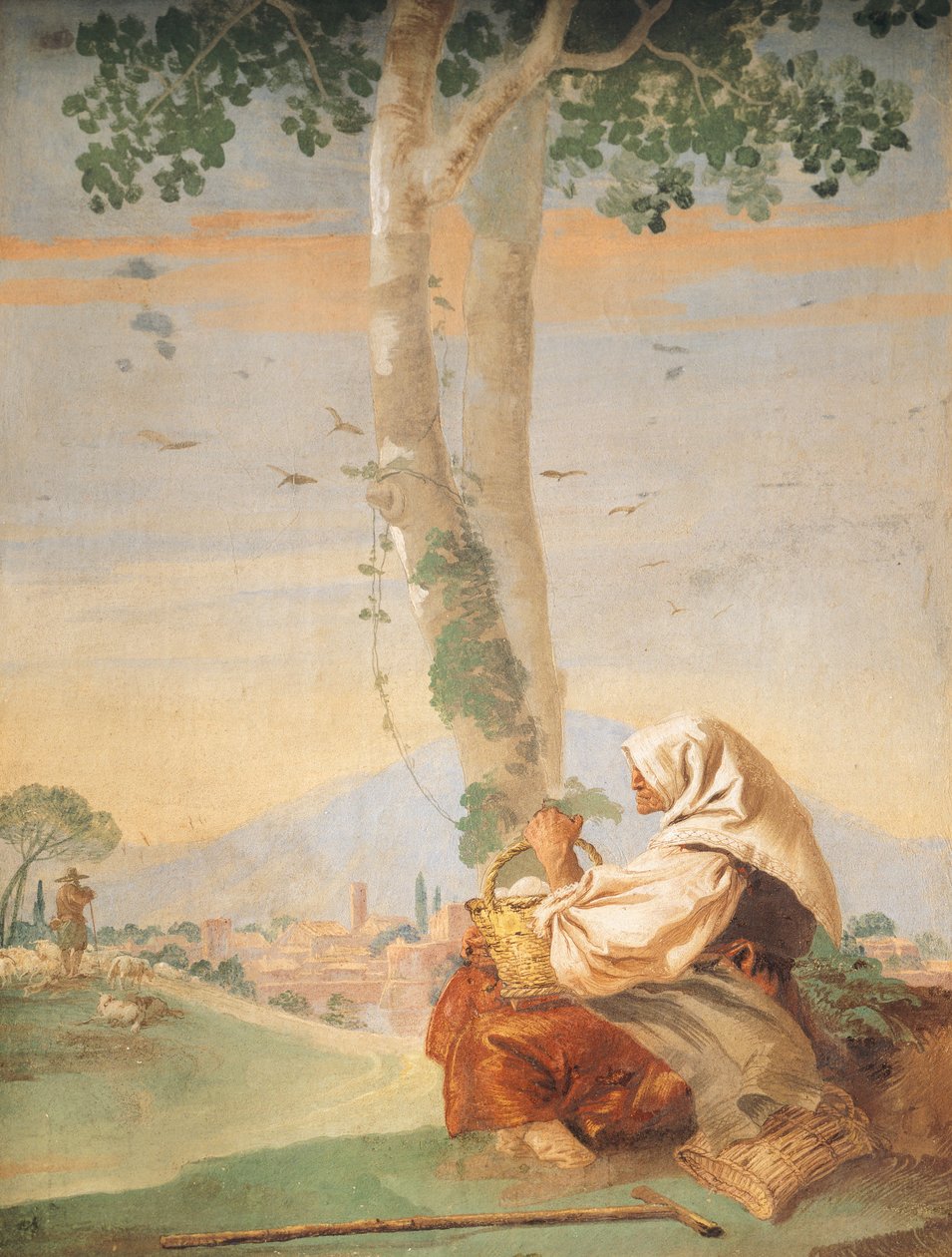Vanha talonpoikanainen munakorin kanssa, "Foresteria" (vierastalo) tekijältä Giovanni Battista Tiepolo