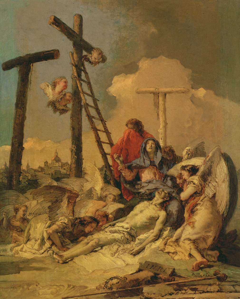 The Deposition (öljy kankaalle) tekijältä Giovanni Battista Tiepolo