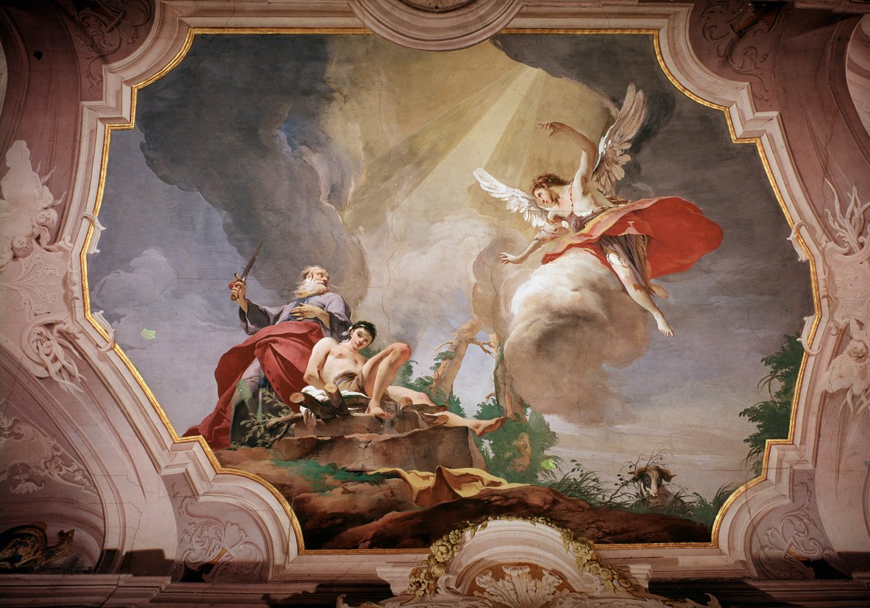 Iisakin uhri (Fresko tekijältä Giovanni Battista Tiepolo