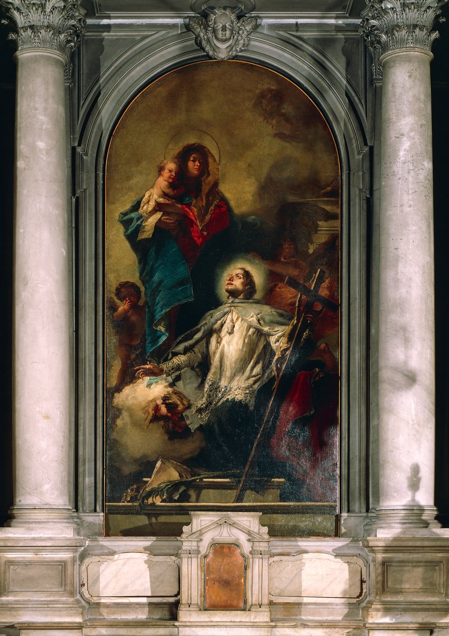 Neitsyt ilmestyy Pyhälle Johannes Nepomukilaiselle tekijältä Giovanni Battista Tiepolo