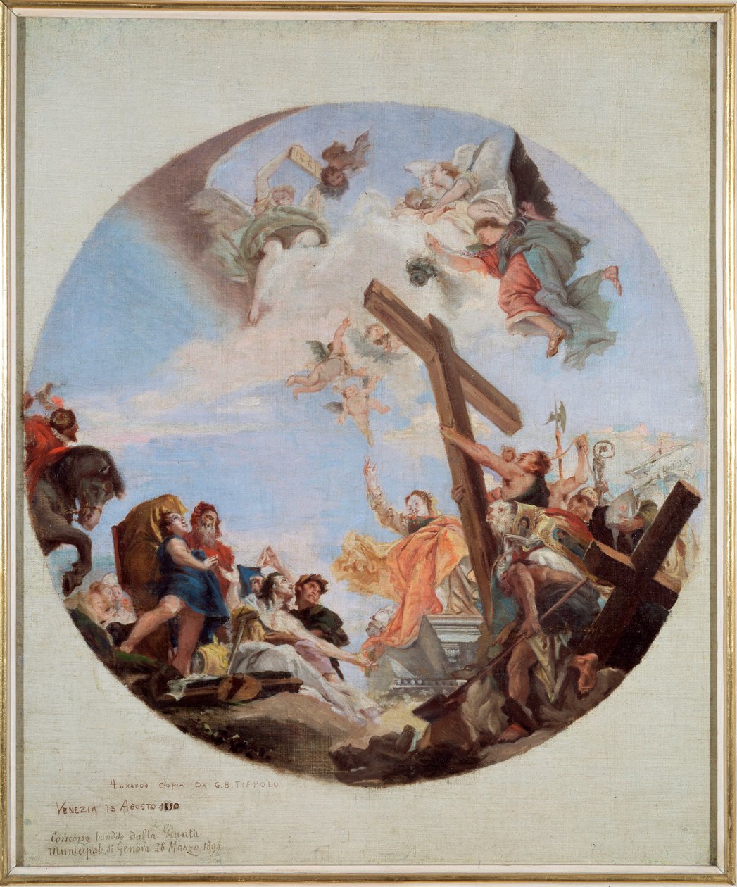 Oikean ristin löytö (öljy kankaalle, n. 1743) tekijältä Giovanni Battista Tiepolo
