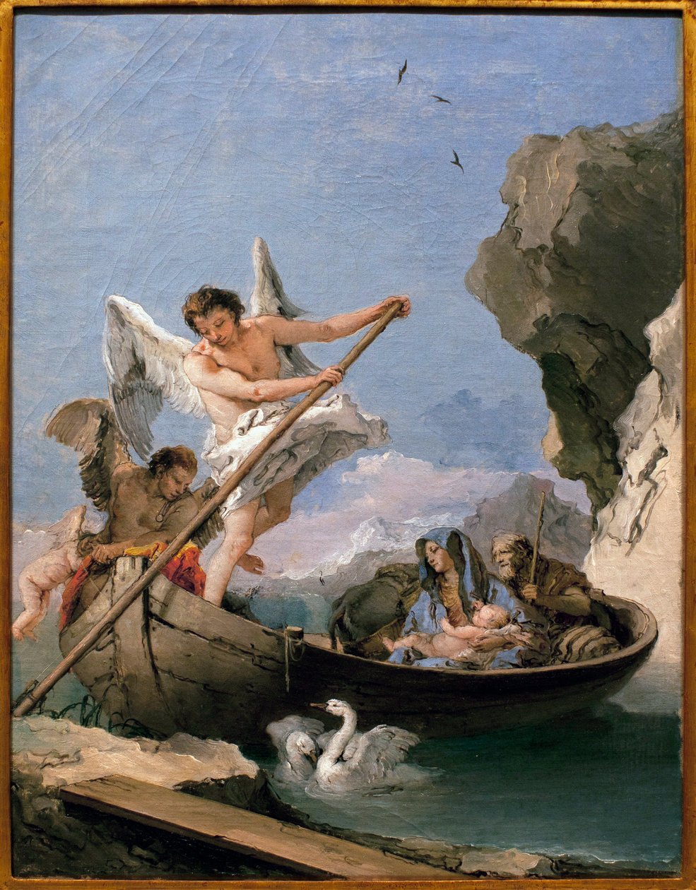 Lento Egyptissä - Giambattista Tiepolon (1696-1770) maalaus, öljy kankaalle tekijältä Giovanni Battista Tiepolo