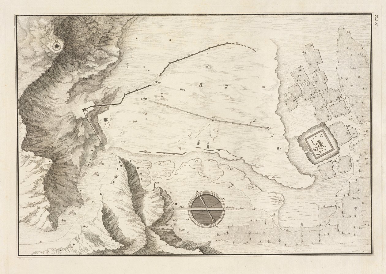 Palmyran raunioituneen kaupungin geometrinen suunnitelma, 1753 tekijältä Giovanni Battista 1712 86 after Borra
