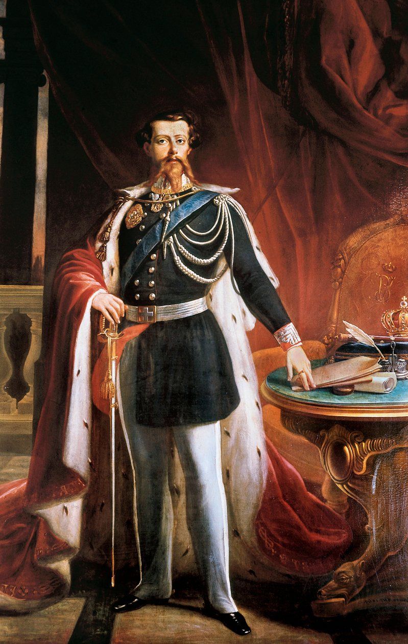 ""Victor Emmanuelin muotokuva (Victor-Emmanuel tai Vittorio Emanuele) II (1820-1878) tekijältä Giovanni Battista Biscarra