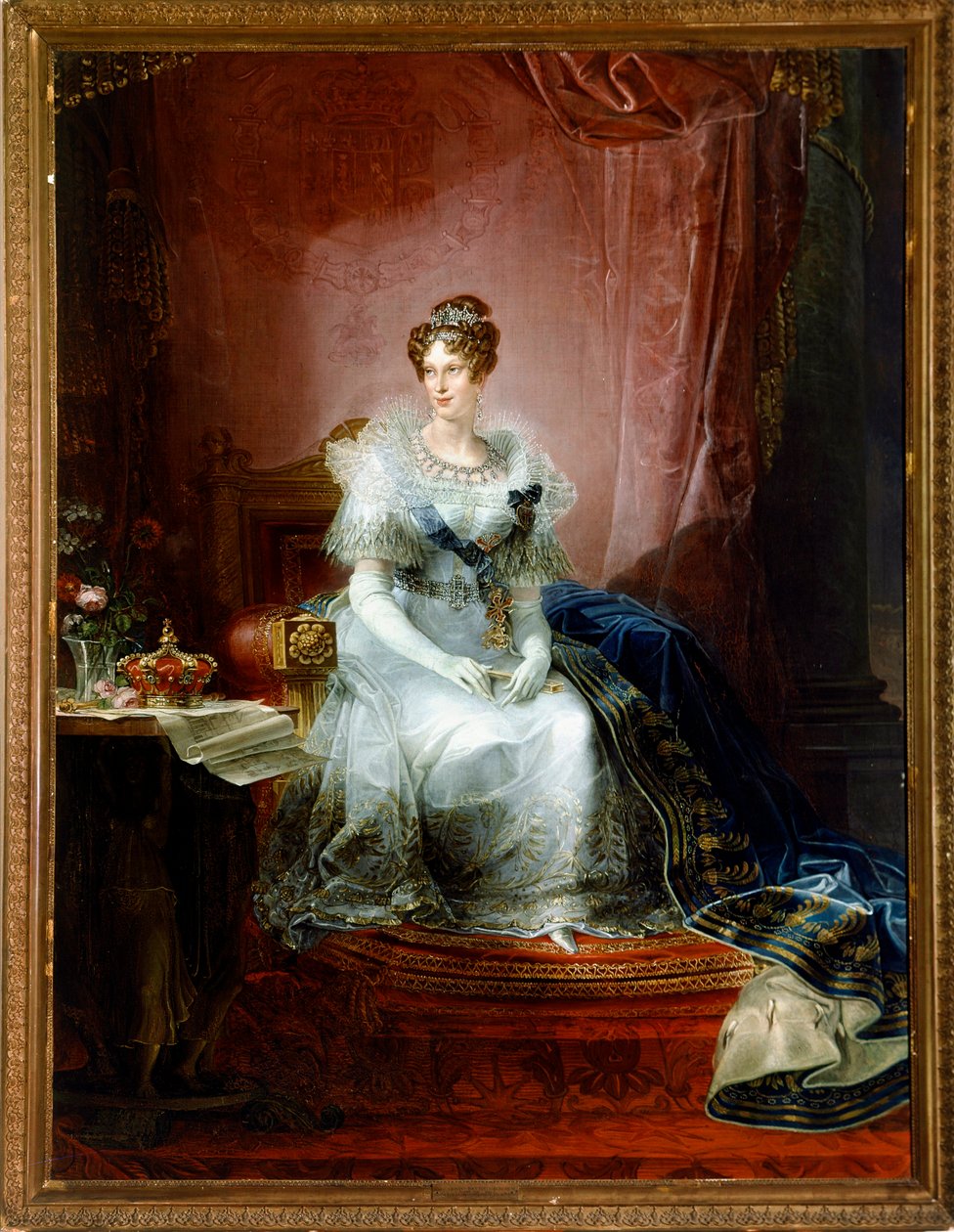 Muotokuva Marie Louisesta Habsburg Lorrainesta, Imperatrice Ranskasta (öljy kankaalle) tekijältä Giovanni Battista Borghesi