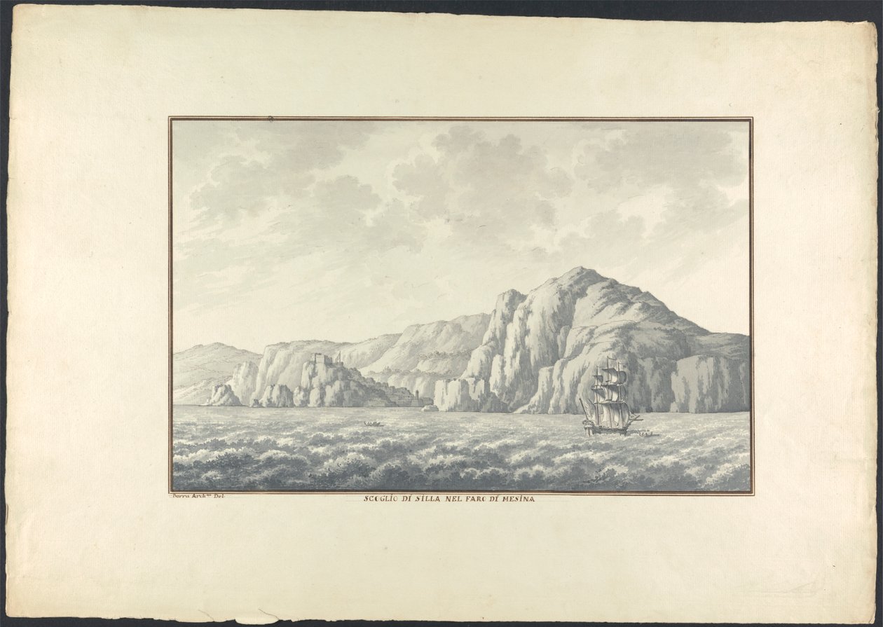 Scoglio di Silla Mesinan majakassa tekijältä Giovanni Battista Borra