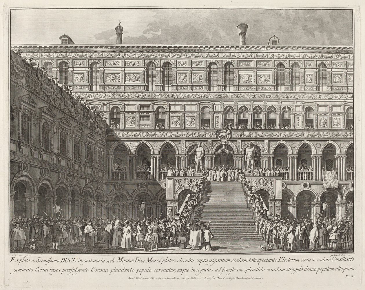 Herttuapalatsin Scala dei Gigantissa kruunattu doge, 17631766. tekijältä Giovanni Battista Brostoloni