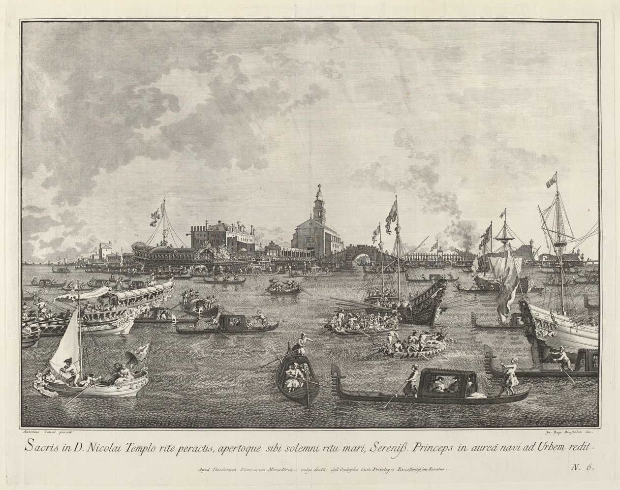 Doge Bucintorossa lähtemässä San Nicolò di Lidosta, 17631766. tekijältä Giovanni Battista Brostoloni