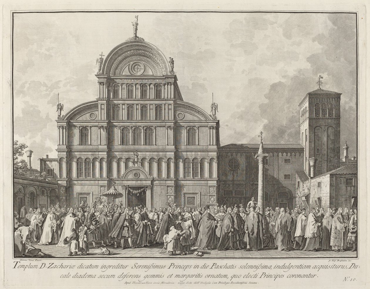 Dogen vierailu San Zaccariassa pääsiäispäivänä tekijältä Giovanni Battista Brustolon after Canaletto