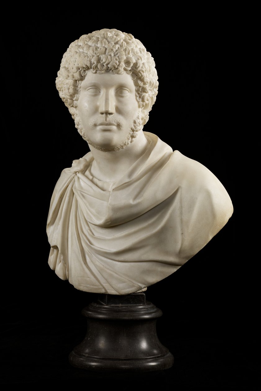 Keisari Hadrianuksen rintakuva nuorena miehenä, noin 1590 (marmori). tekijältä Giovanni Battista Caccini