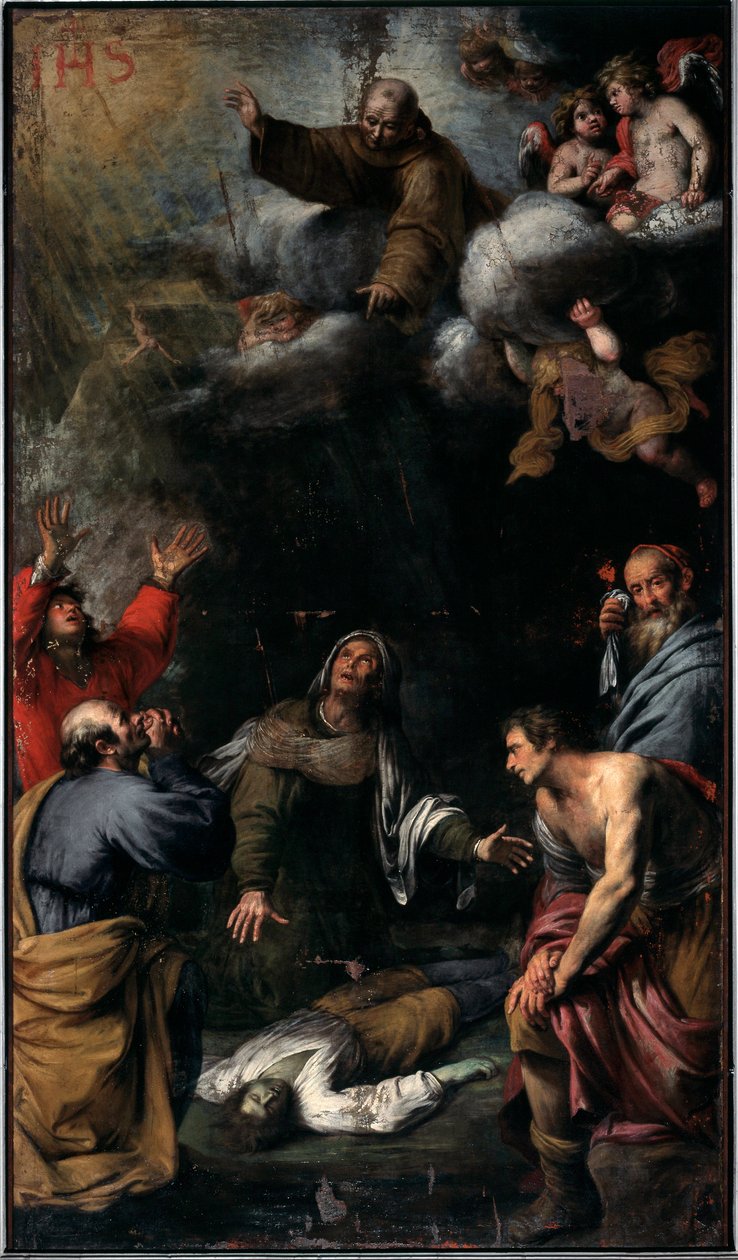 Pyhän Bernardinon Sienan ihme (öljy kankaalle tekijältä Giovanni Battista Carlone