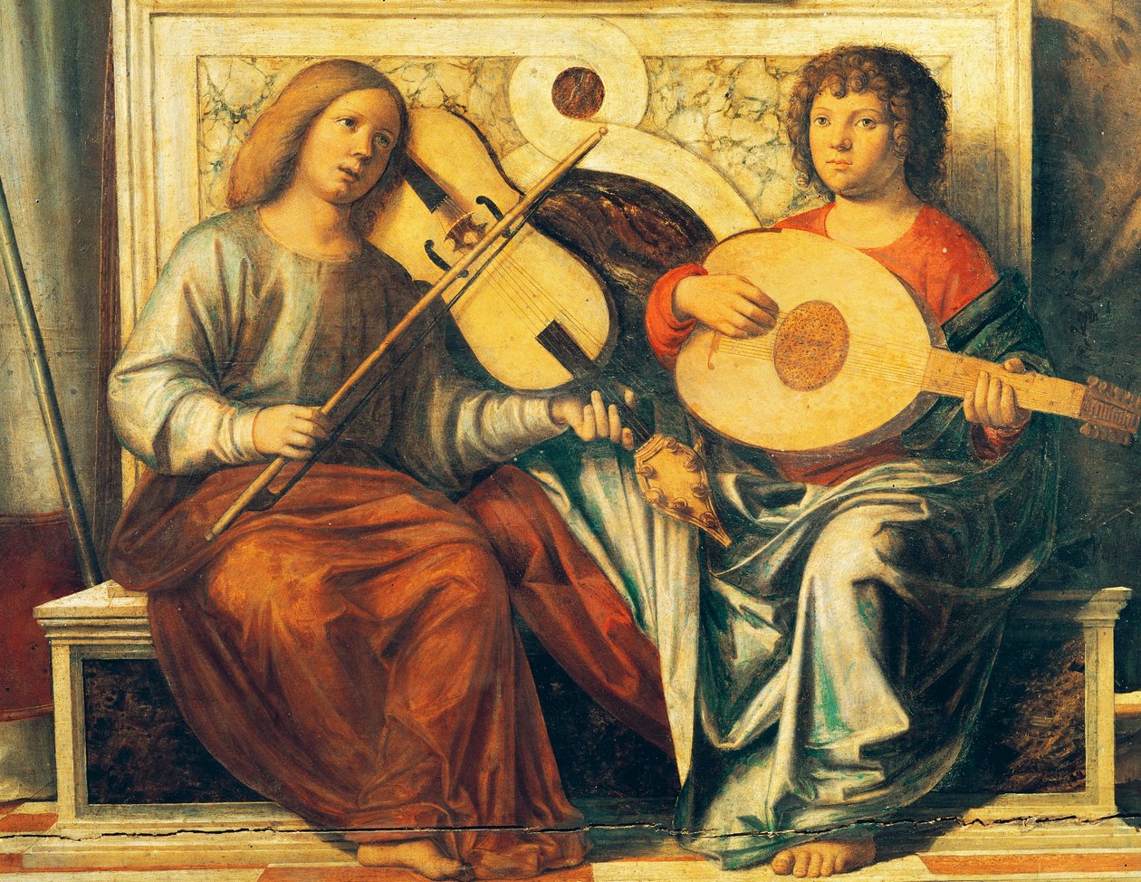 Kerubit soittavat soittimia tekijältä Giovanni Battista Cima da Conegliano