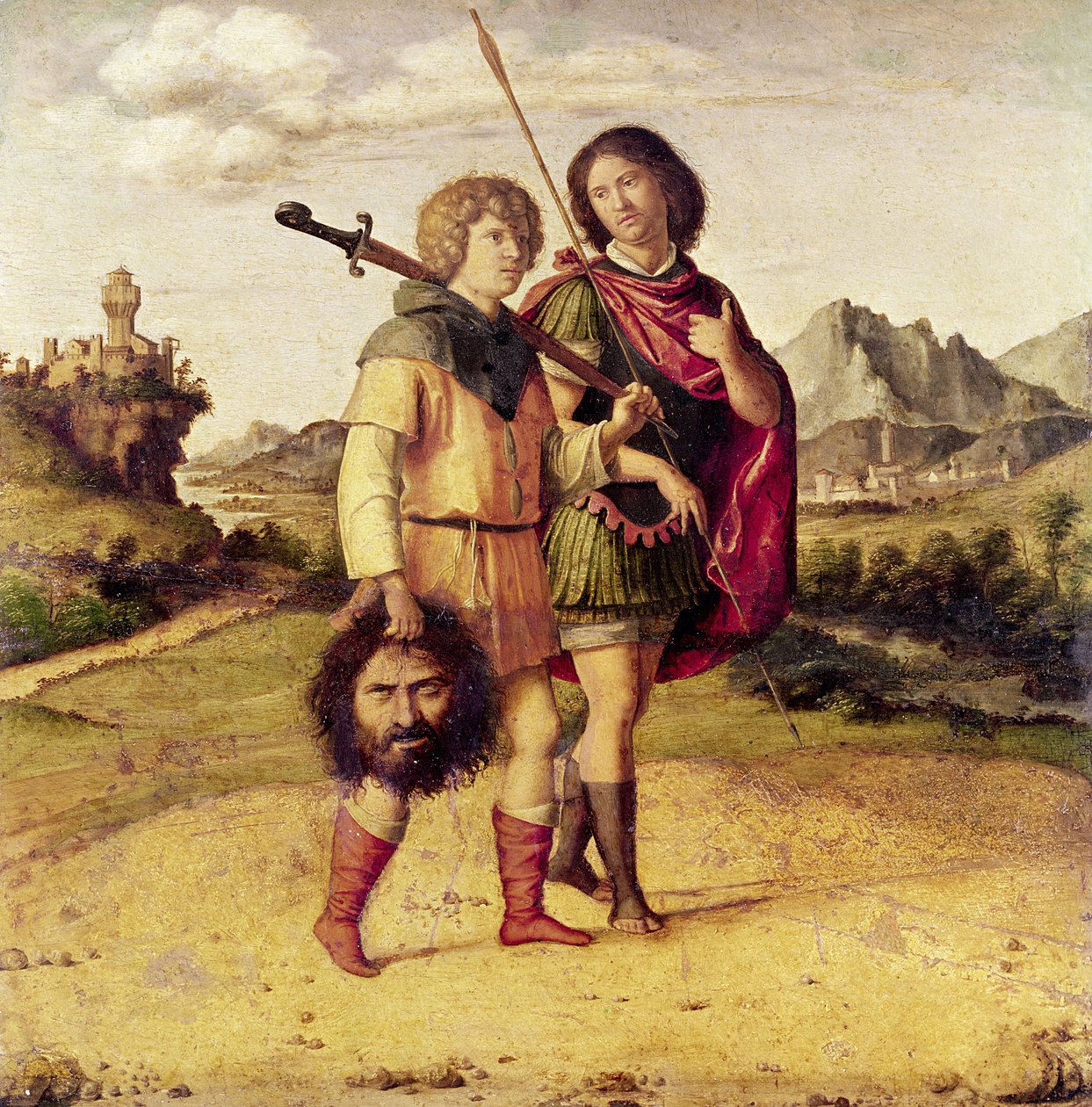 David ja Jonathan, n. 1505-1010 (öljy puulle) tekijältä Giovanni Battista Cima da Conegliano