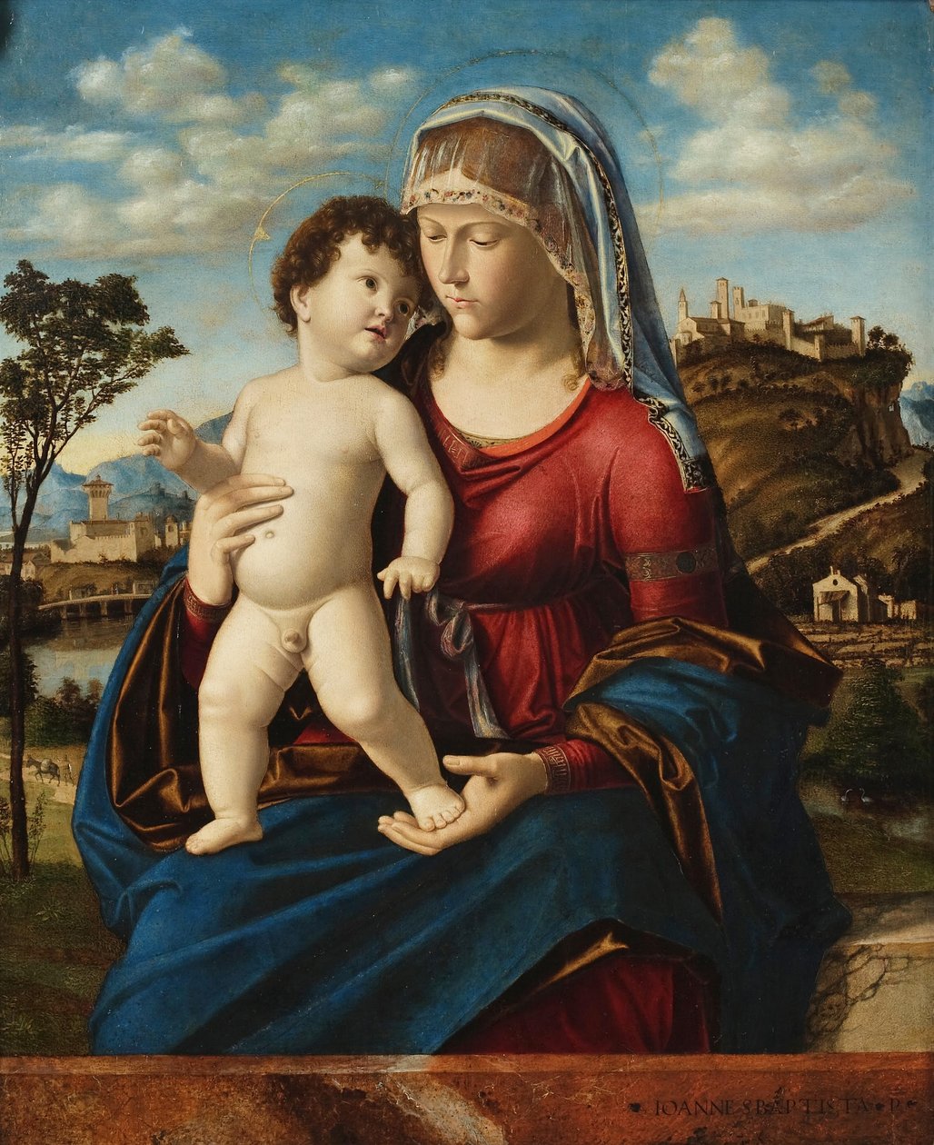 Madonna ja lapsi maisemassa tekijältä Giovanni Battista Cima da Conegliano