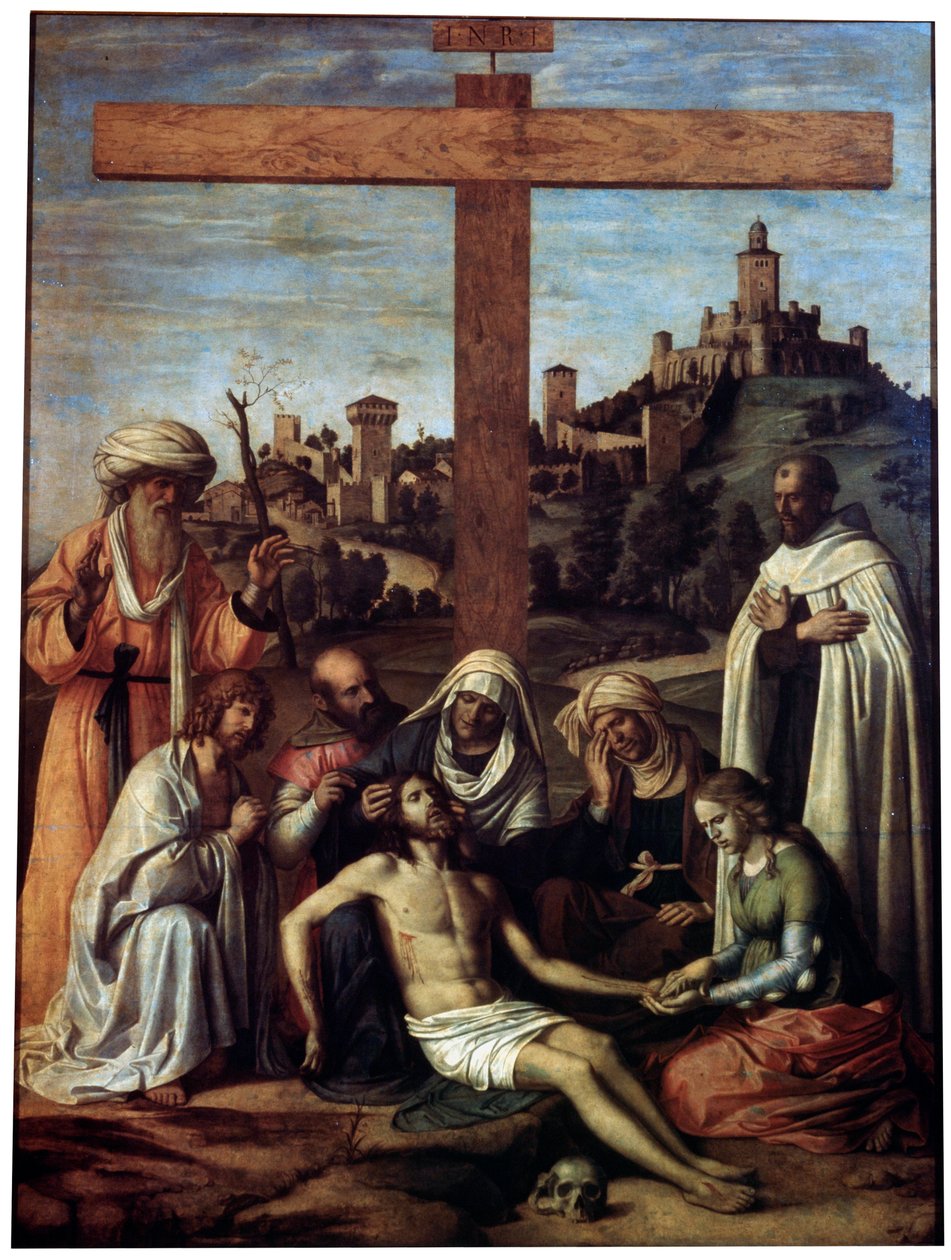 Valituslaulu Kristuksesta karmeliittimunkin kanssa, n. 1510. tekijältä Giovanni Battista Cima da Conegliano