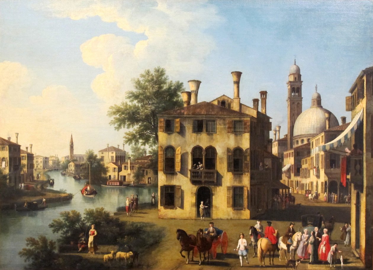 Näkymä Brentalle, lähellä Doloa, 1700-luvun loppu. tekijältä Giovanni Battista Cimaroli