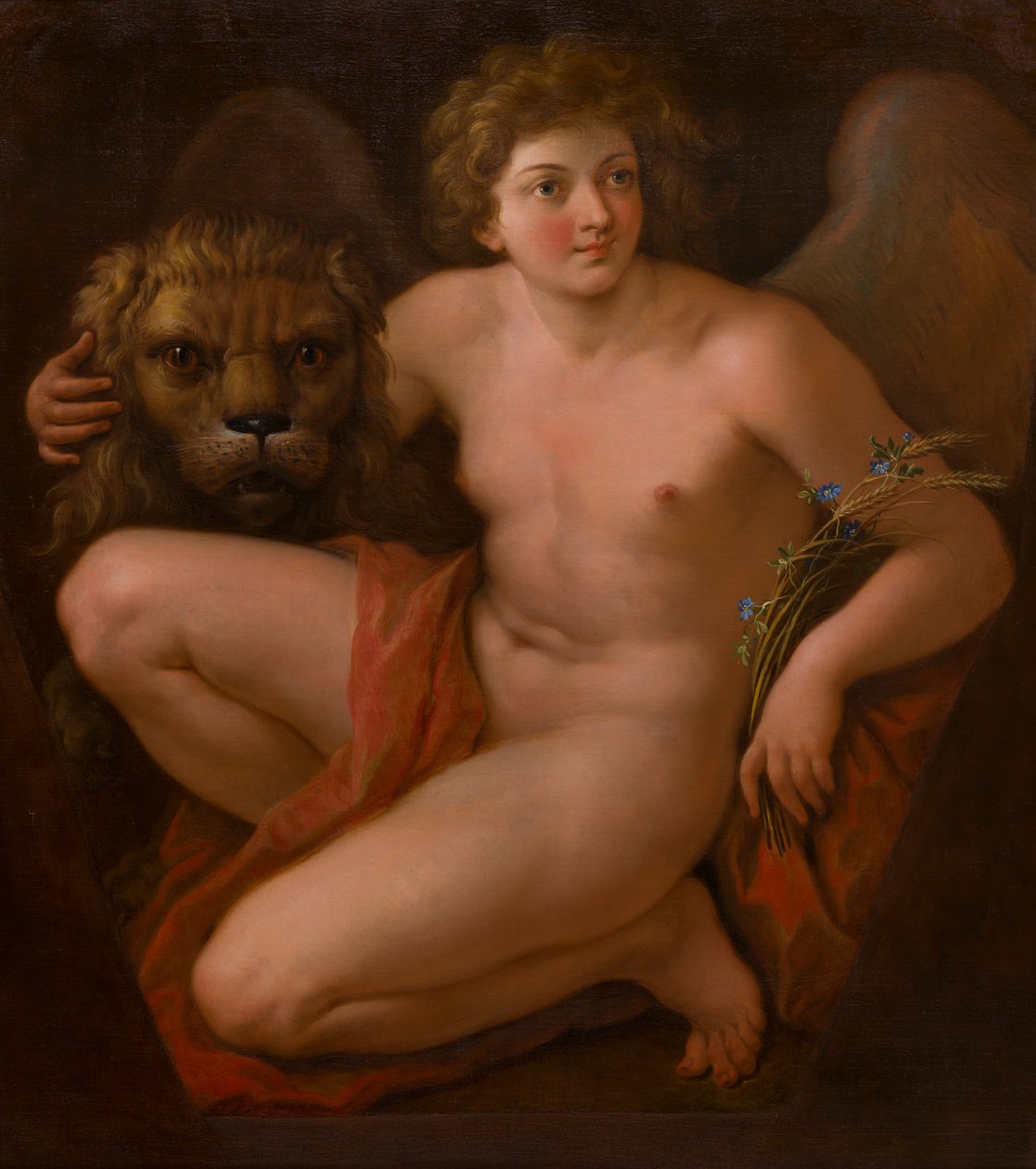 Toinen allegoristen maalausten parista: Rauha ja runsaus, n. 1747-85 (öljy kankaalle) tekijältä Giovanni Battista Cipriani