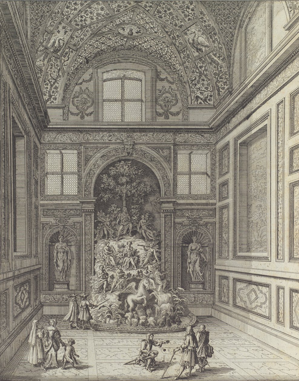 Stanza de Venti Belvederen teatterissa Frascatissa ..., 1691 tai sen jälkeen. tekijältä Giovanni Battista Falda