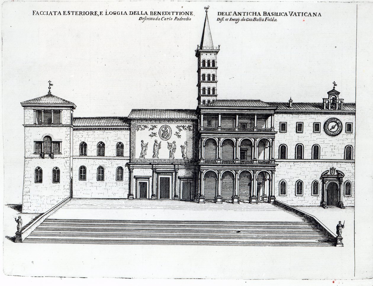 Vanhan Vatikaanin basilikan siunausloggia tekijältä Giovanni Battista Falda