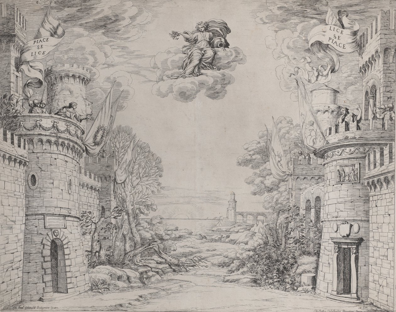 Kohtaus Triompho della Pietasta, 1640-69. tekijältä Giovanni Battista Galestruzzi