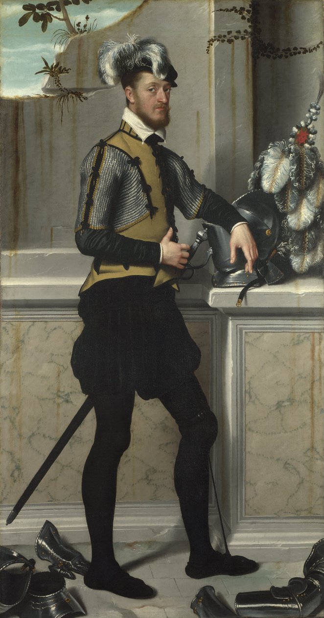 Ritari ja hänen Jousting kypärä tekijältä Giovanni Battista Moroni