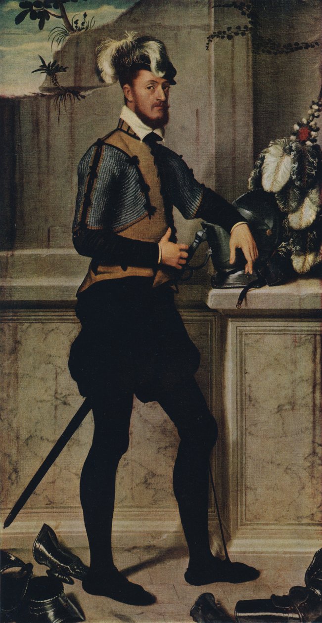Ritari Turnajakypäränsä kanssa, 1554-1558, 1936 tekijältä Giovanni Battista Moroni