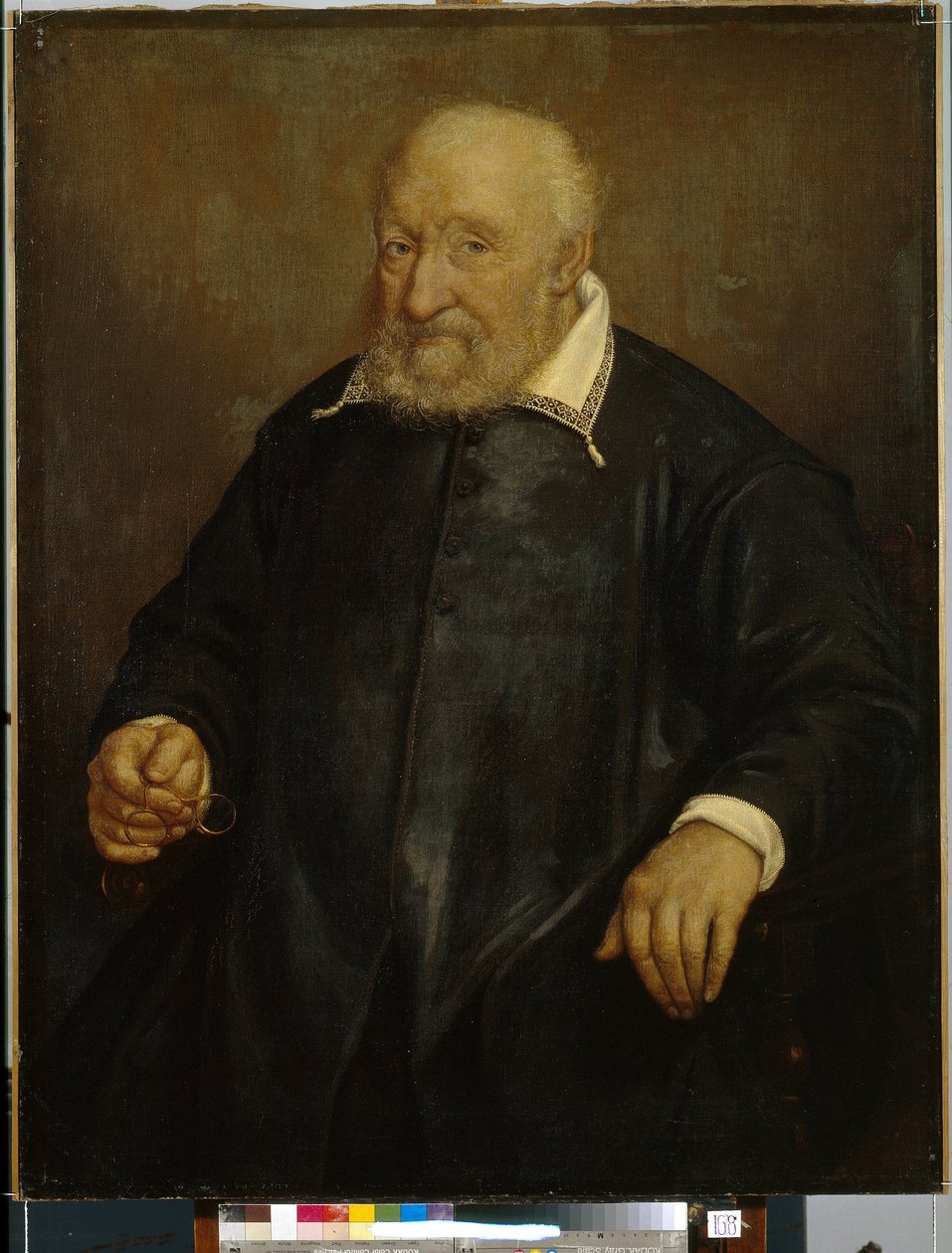 Christoforo Novatin (?) muotokuva (C. Novatin muotokuva). Giovan Battista Moronin (1520 tai 1525-1578) maalaus öljy kankaalle. italialainen taide (Bergamo) tekijältä Giovanni Battista Moroni
