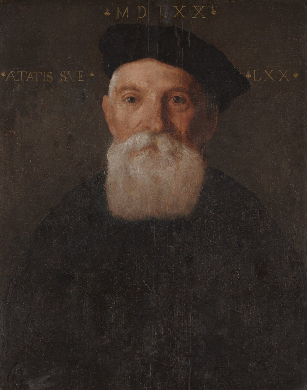 Vanhan miehen muotokuva (öljy paneelissa) tekijältä Giovanni Battista Moroni