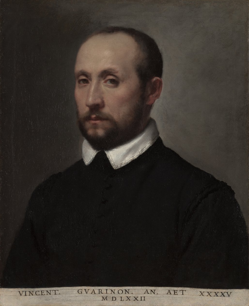 Vincenzo Guarignonin muotokuva, noin 1572 (öljy kankaalle). tekijältä Giovanni Battista Moroni