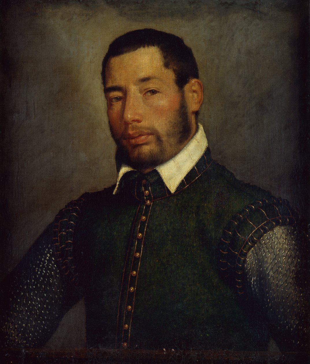 Muotokuva herrasmiehestä vihreässä kaksoispaidassa, n. 1565 (öljy kankaalle) tekijältä Giovanni Battista Moroni