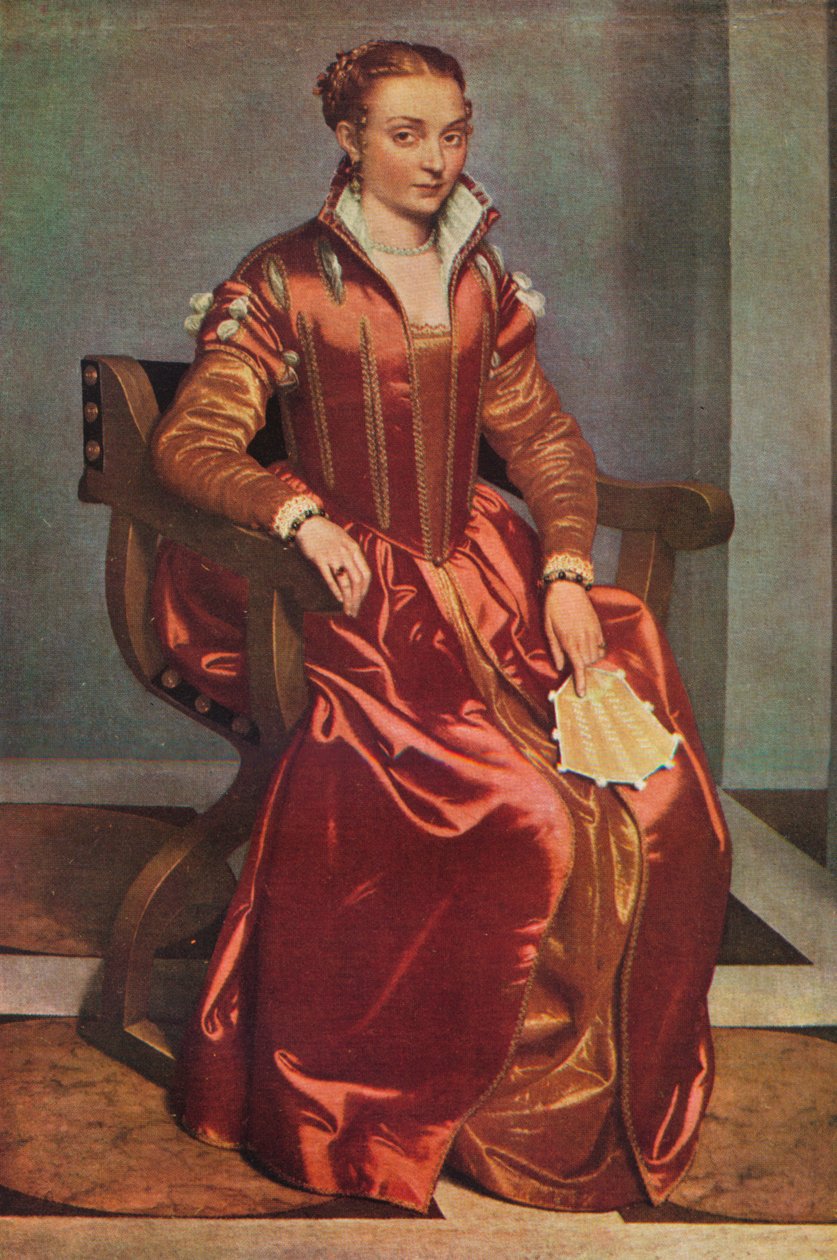 Lady La Daman muotokuva Rossossa, c1556-60 tekijältä Giovanni Battista Moroni