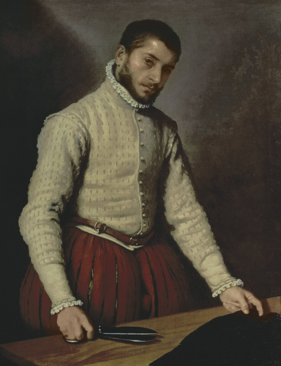Miehen muotokuva (räätäli) noin 1570 (öljy kankaalle) tekijältä Giovanni Battista Moroni