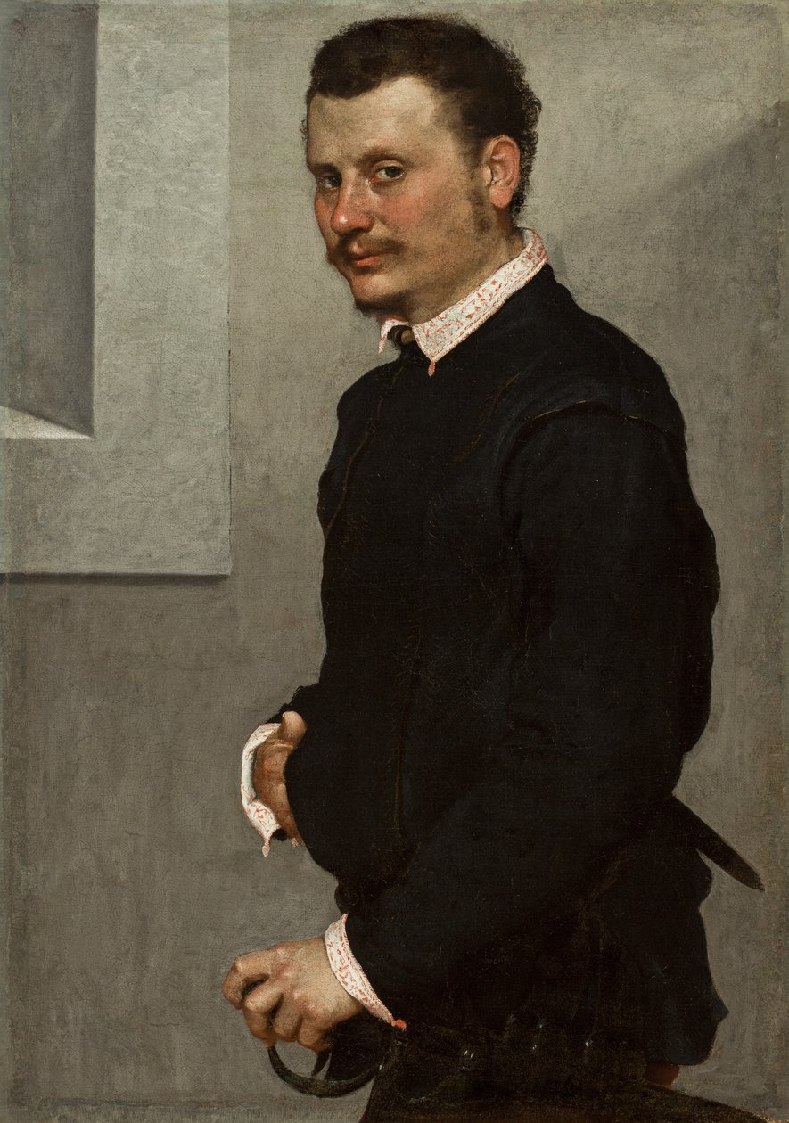 Miehen muotokuva, n. 1520-24 tekijältä Giovanni Battista Moroni