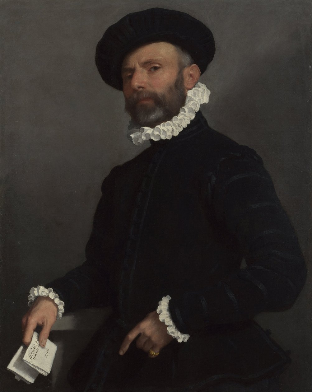 Muotokuva miehestä, jolla on kirje LAvvocato, c. 1570 tekijältä Giovanni Battista Moroni