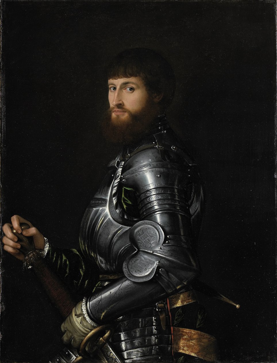 Panssaripukuisen aatelismiehen muotokuva vuosina 1540–1560 tekijältä Giovanni Battista Moroni