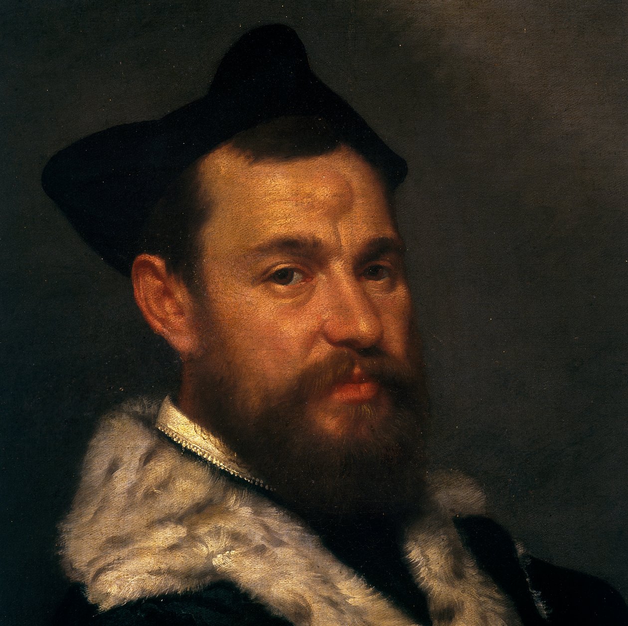 Tuomarin muotokuva, yksityiskohta tekijältä Giovanni Battista Moroni