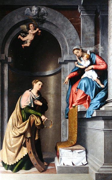Pyhän Katariinan mystinen häät tekijältä Giovanni Battista Moroni