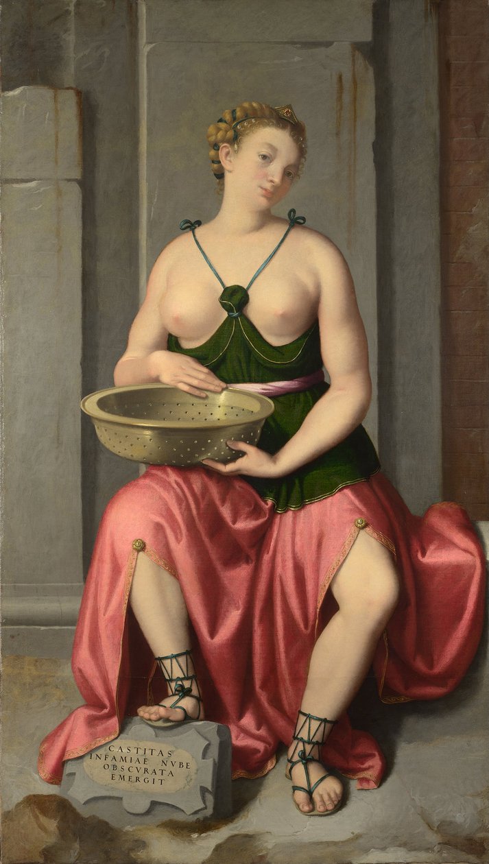 Vestal Virgin Tuccia, noin 1555 tekijältä Giovanni Battista Moroni