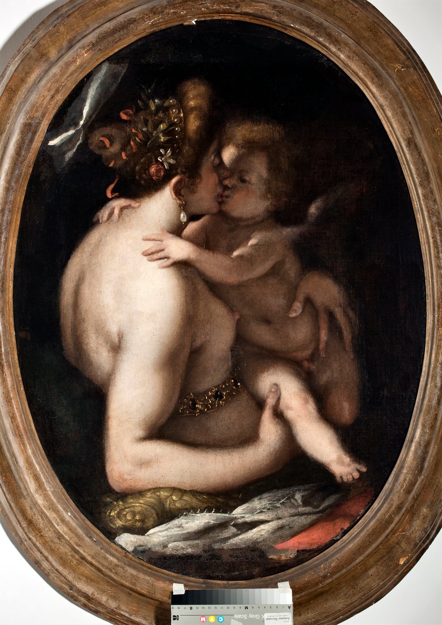 Venus ja Cupid (Venus ja Cupid) Giovanni Battista Paggin (1554-1627) maalaus Genes, Musei di Strada Nuova inv n PB 1409 tekijältä Giovanni Battista Paggi