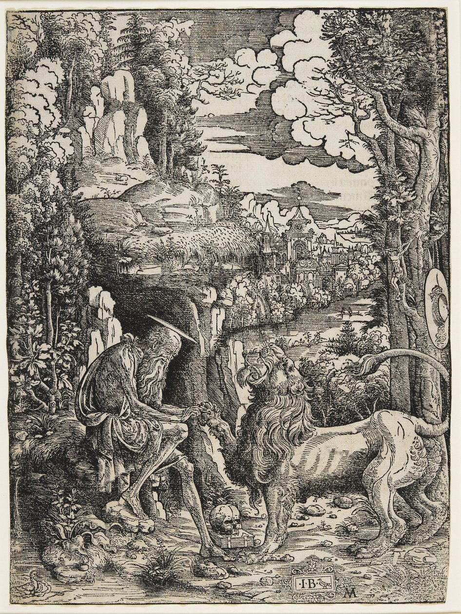 Pyhä Hieronymus ja leijona, noin 1509 tekijältä Giovanni Battista Palumba