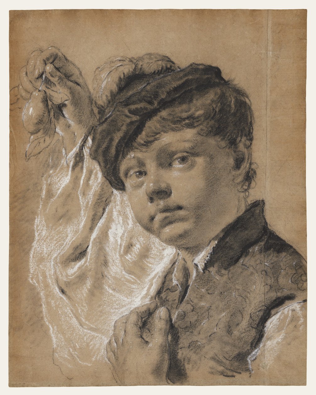 Poika, joka pitelee päärynää (Giacomo Piazzetta) tekijältä Giovanni Battista Piazzetta