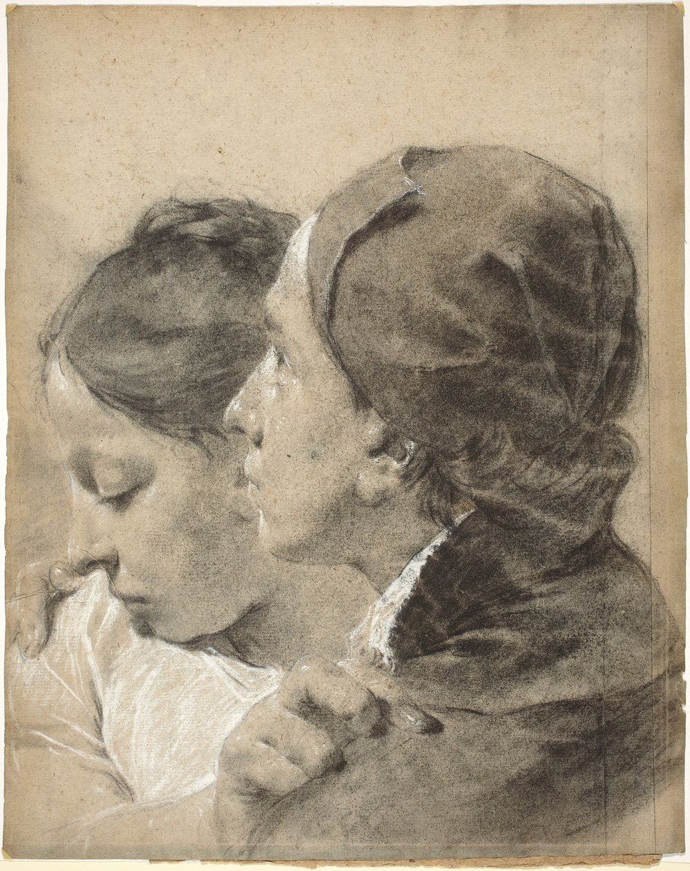 Nuori mies syleilee tyttöä tekijältä Giovanni Battista Piazzetta