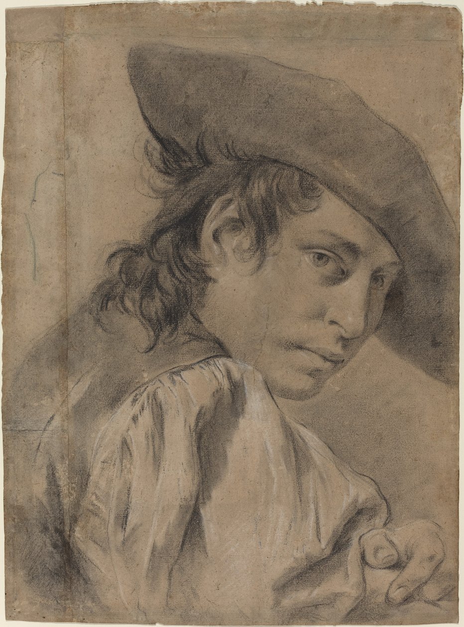 Nuori mies leveässä hatussa tekijältä Giovanni Battista Piazzetta