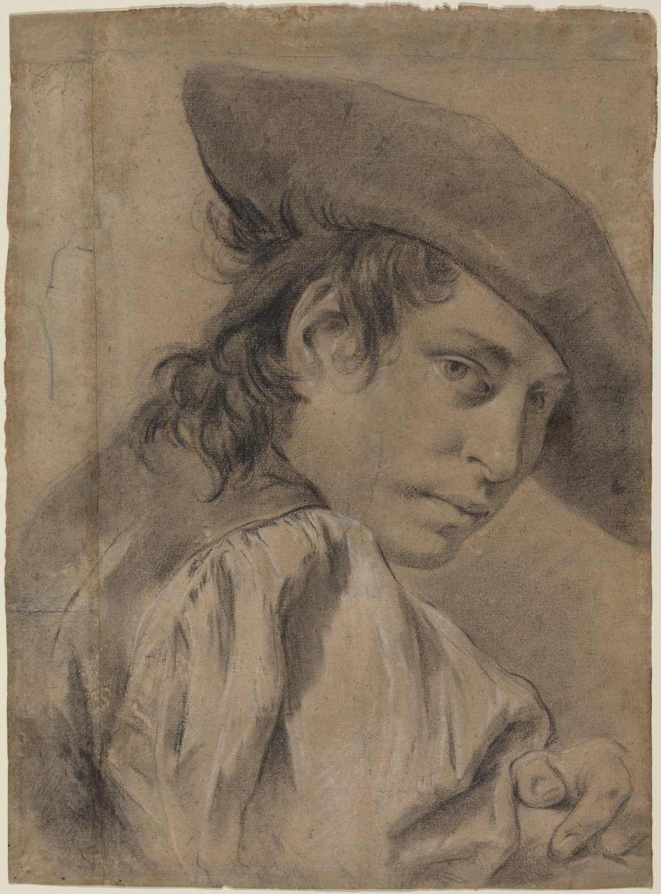 Nuori mies leveälierisessä hatussa tekijältä Giovanni Battista Piazzetta