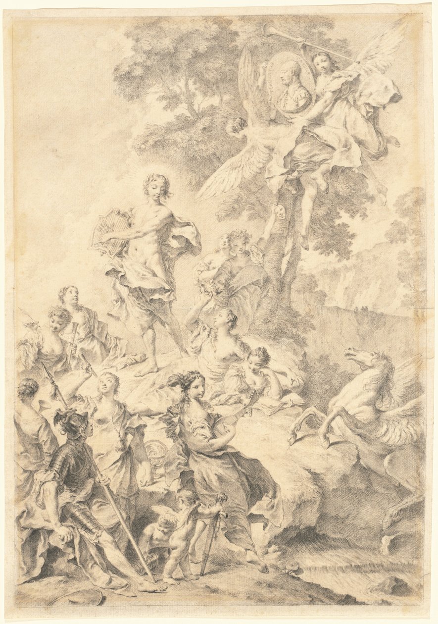 Apollo, Muses ja Mars: Tasson ylistykseksi tekijältä Giovanni Battista Piazzetta