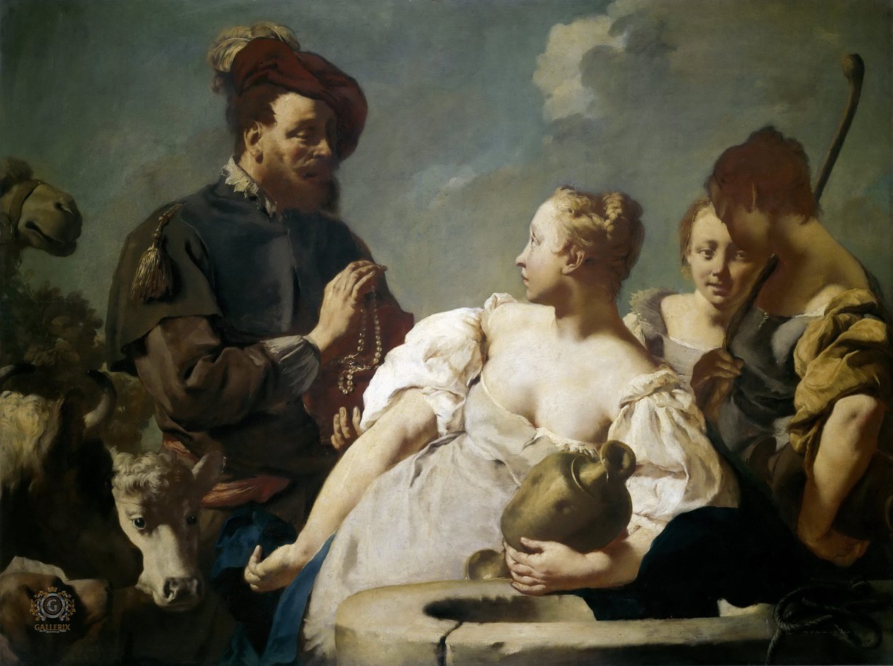 Giovanni Battista Piazzetta, 1740c - Rebekka kaivon äärellä tekijältä Giovanni Battista Piazzetta