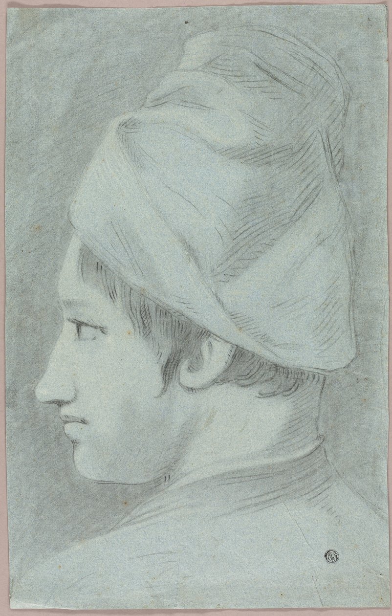 Hattua käyttävän pojan pää profiilissa tekijältä Giovanni Battista Piazzetta