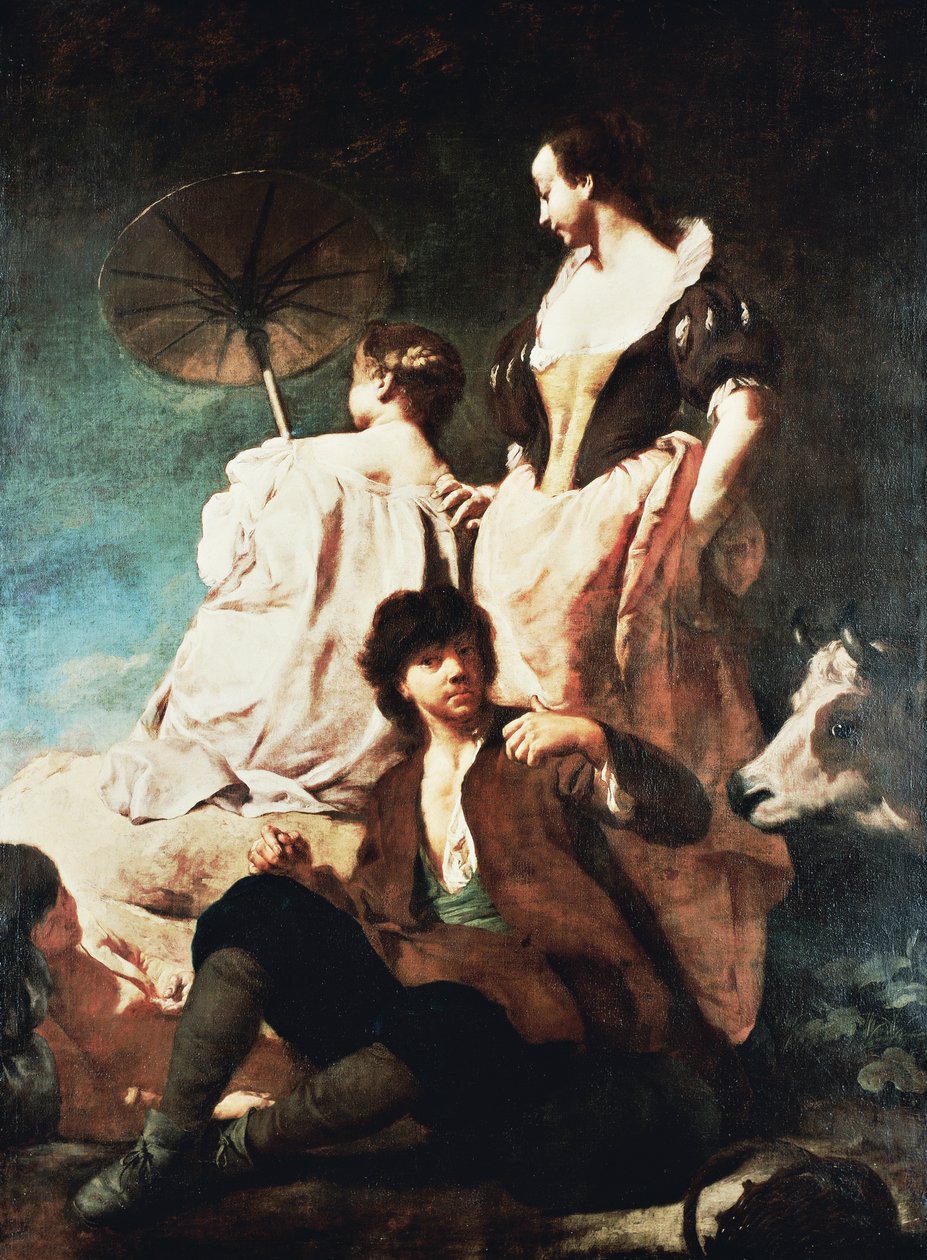 Idylli rannalla tekijältä Giovanni Battista Piazzetta