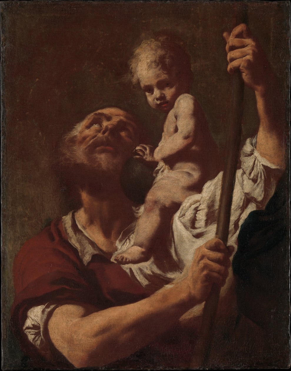 Pyhä Kristoffer kantaa Jeesus-lasta tekijältä Giovanni Battista Piazzetta